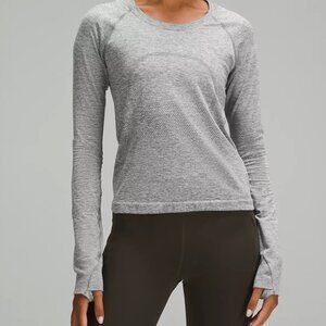 Lululemon Swiftly Tech Long-Sleeve Shirt 2.0 Waist Length, Slate/White